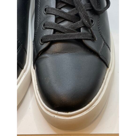 KARL LAGERFELD PARIS Men's Black-White Leather Karl Head Lace-Up Sneakers SZ 13 - Picture 3 of 12